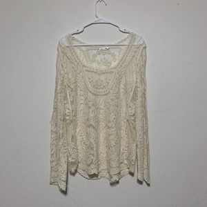 Vintage white lace blouse M or L